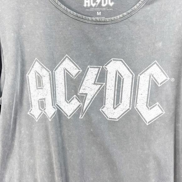 AC/DC Gray T Shirt Medium Fringe Bottom Band Tee Rock and Roll Music Women's Med - Picture 3 of 7